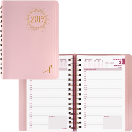 Blueline Pink Ribbon Daily Diary