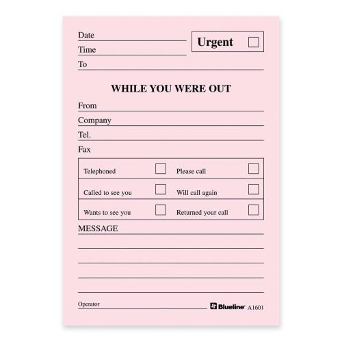 Blueline A1601 Telephone Message Pad