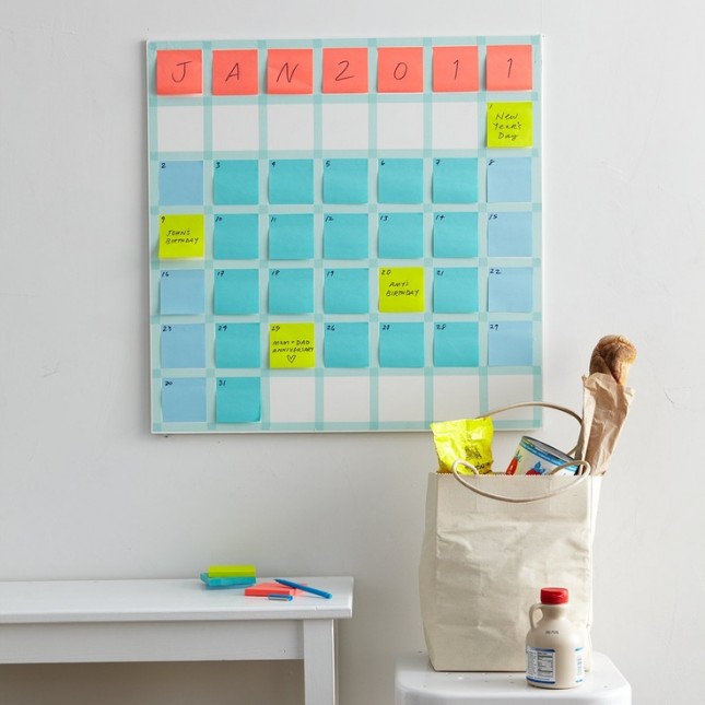 sticky note calendar