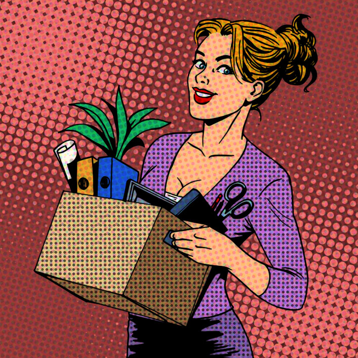 Woman with Box of Supplies Woman with Box of Supplies
