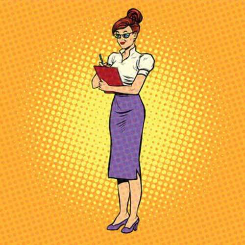 Woman with Clipboard and Pen
